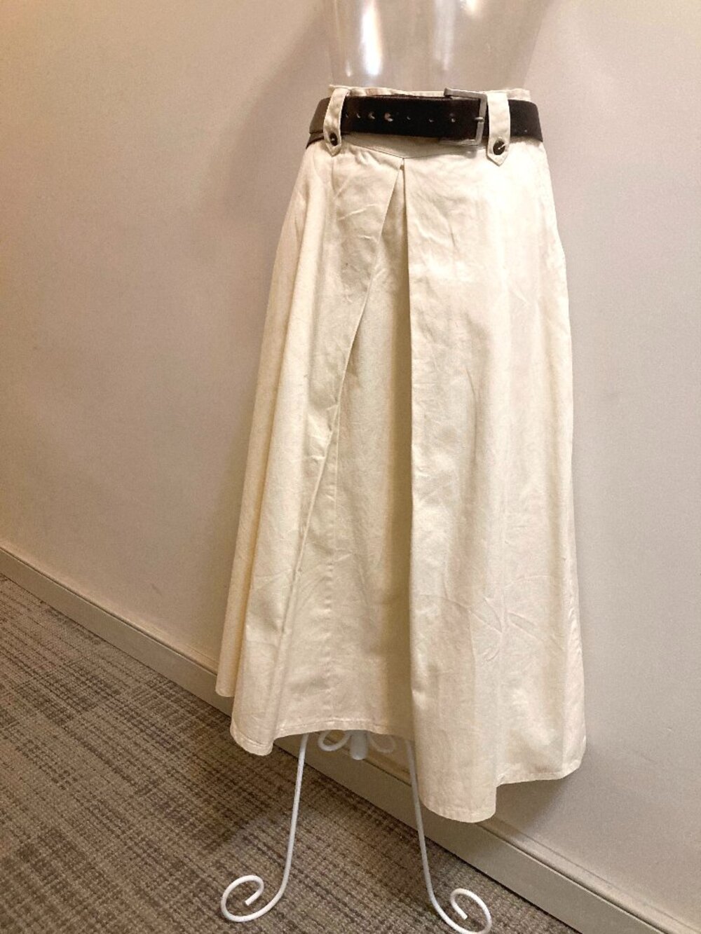 SK & COMPANY Vtg Lightweight DENIM Skirt Pale Yellow 10 Waist 28 Hip 38 L 32
